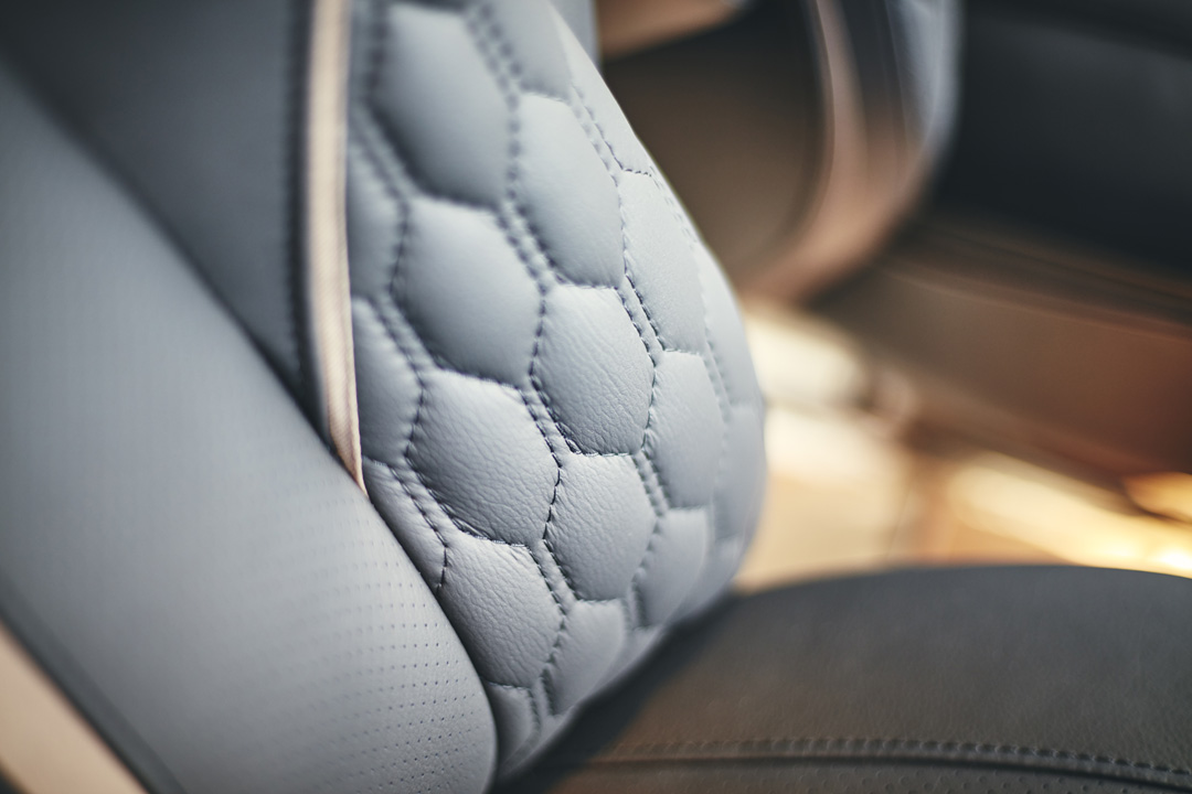 Leather upholstered helm seats
