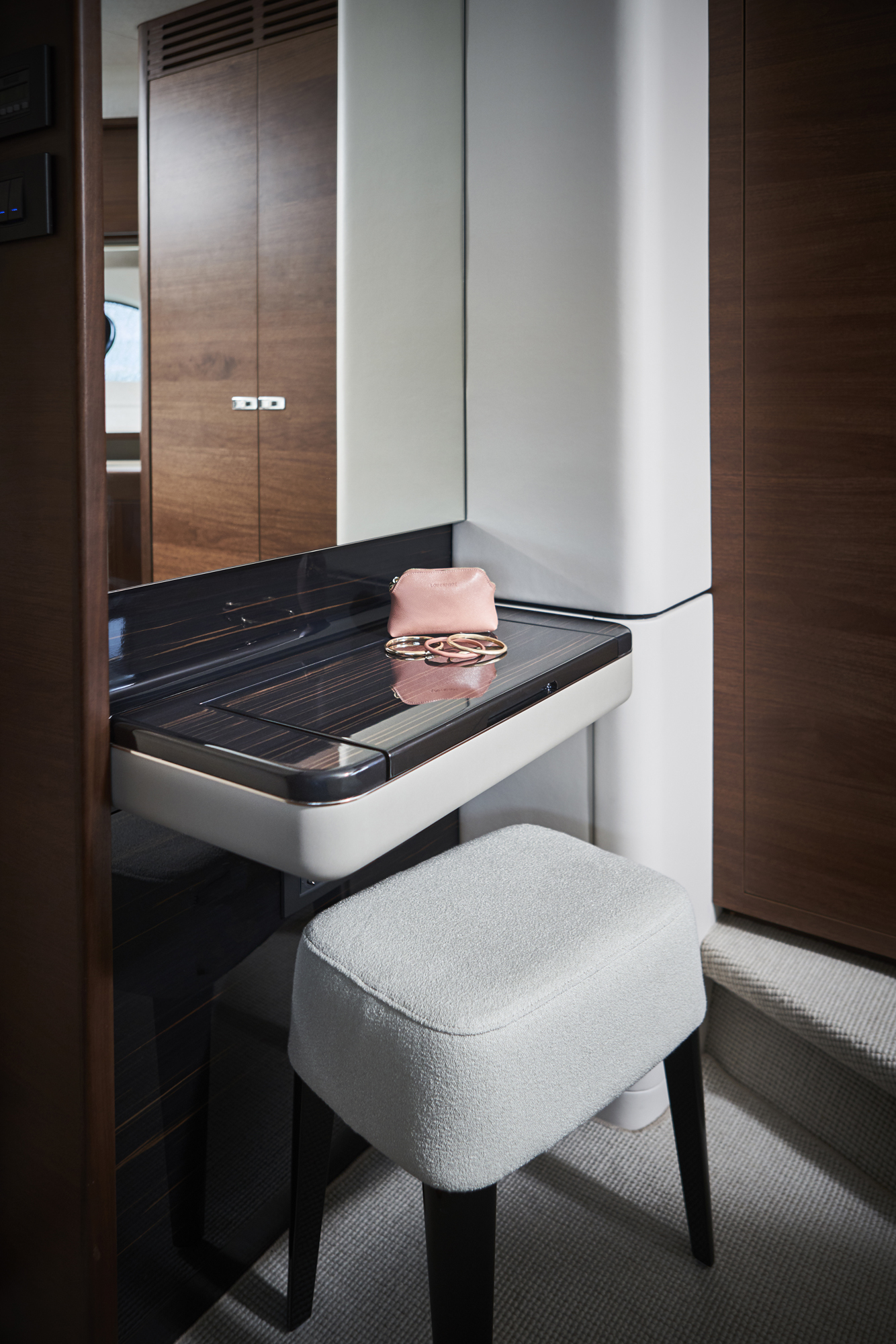 Dressing table with stool
