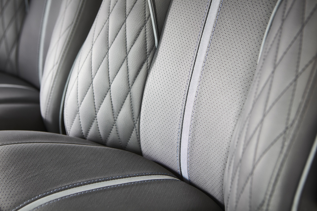 Leather upholstered helm seats