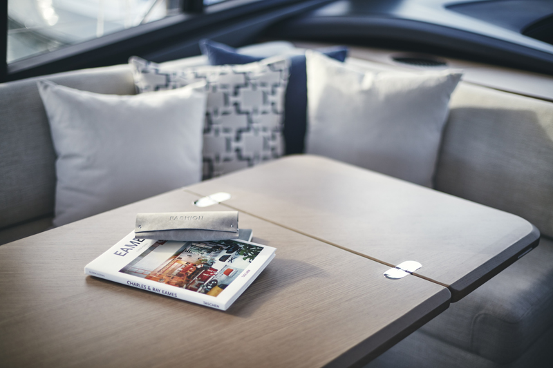 Folding interior dining table