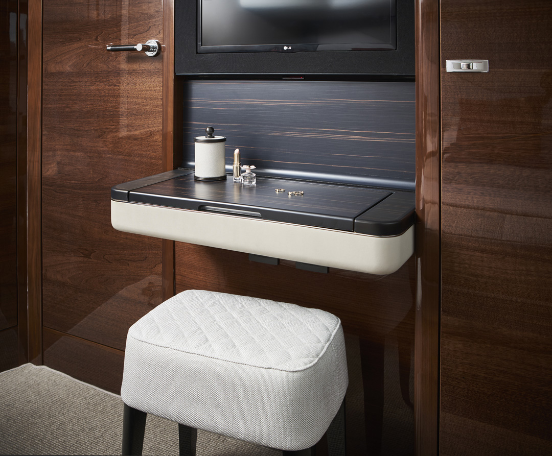 Dressing table with stool