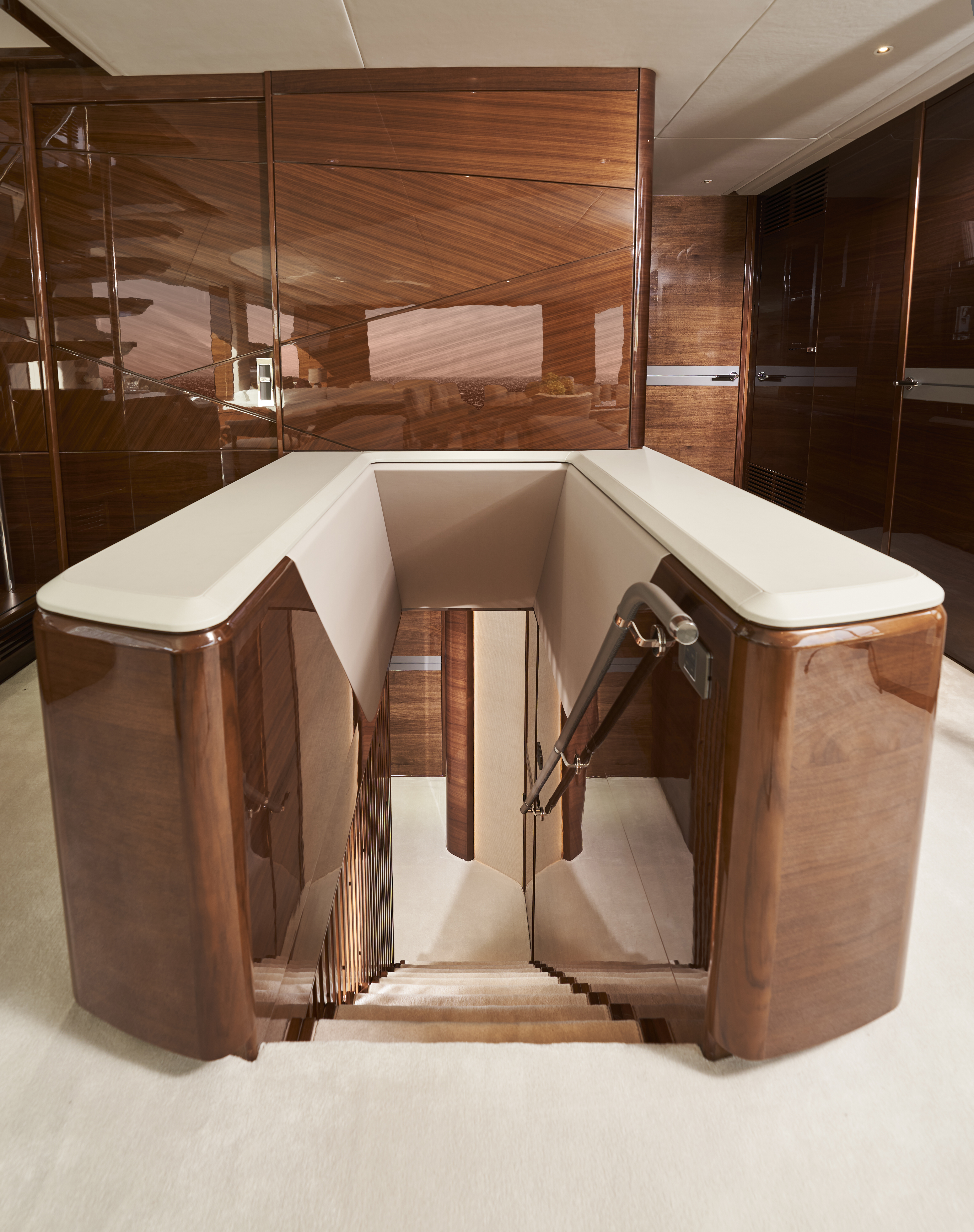 Stairway to lower accommodation